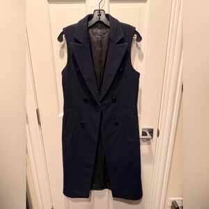 Rag & Bone Navy Sleeveless Double-Breasted Coat